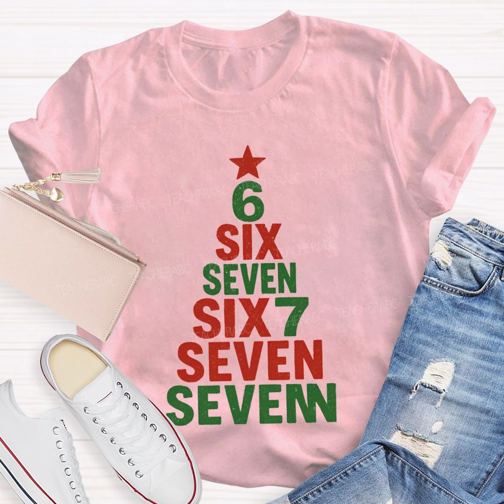 Six Seven Christmas Trees And Christmas Vibes T-shirt