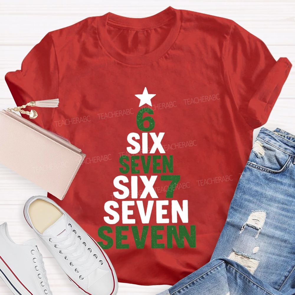 Six Seven Christmas Trees And Christmas Vibes T-shirt