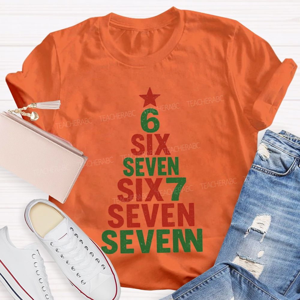 Six Seven Christmas Trees And Christmas Vibes T-shirt
