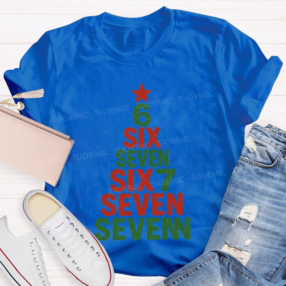 Six Seven Christmas Trees And Christmas Vibes T-shirt