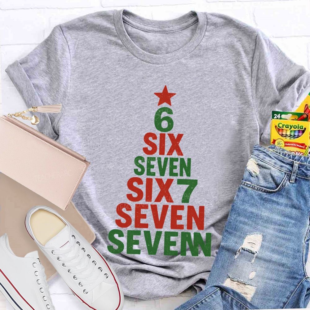 Six Seven Christmas Trees And Christmas Vibes T-shirt