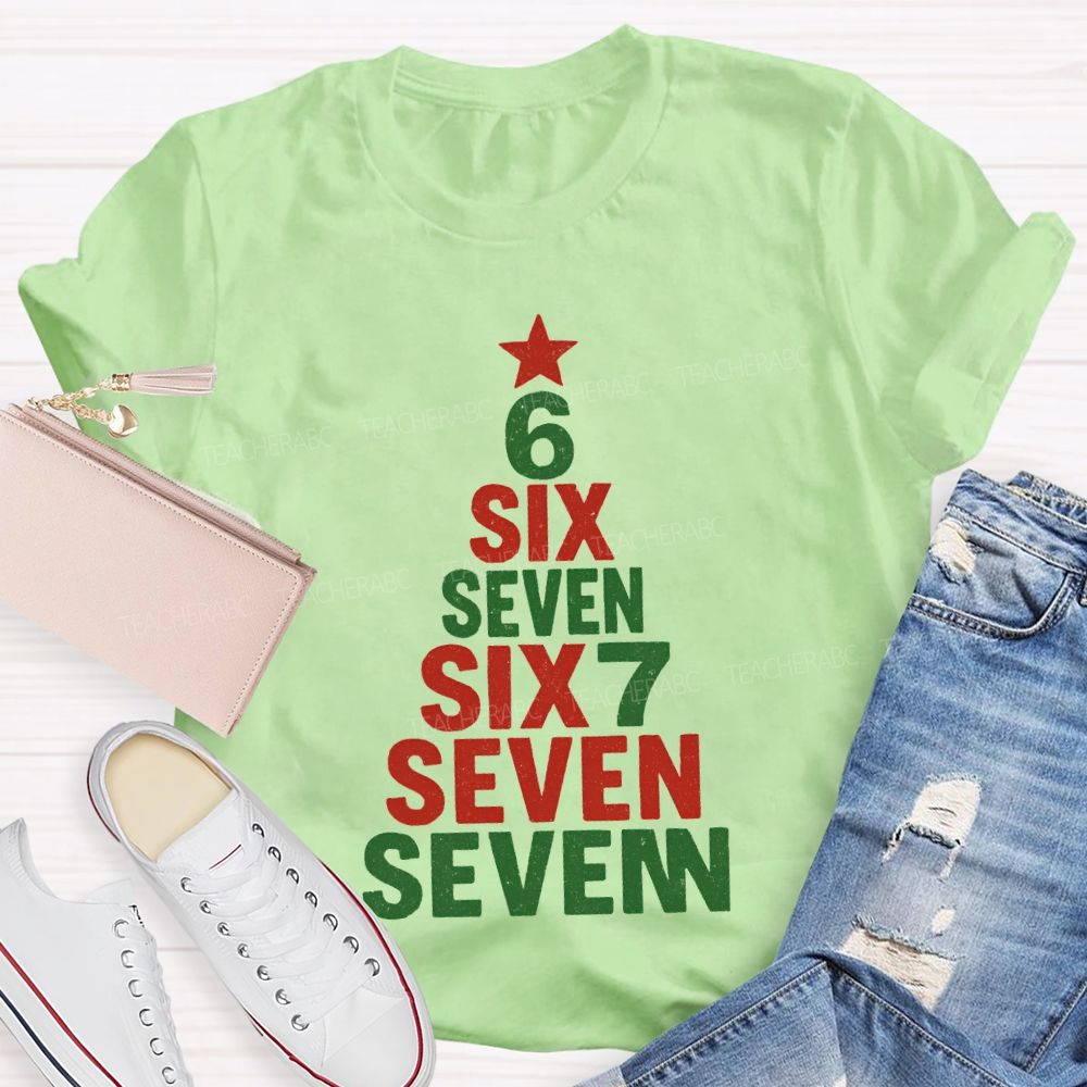 Six Seven Christmas Trees And Christmas Vibes T-shirt