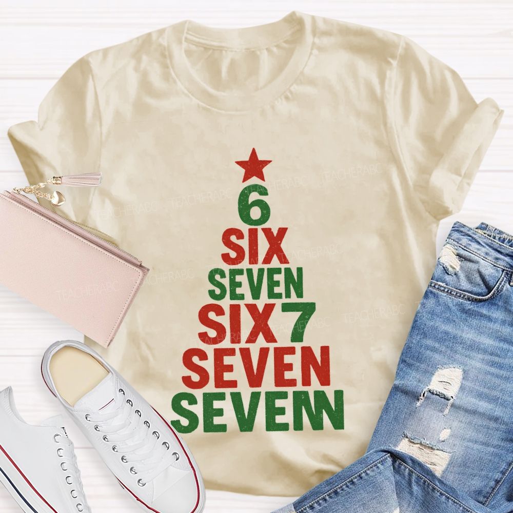 Six Seven Christmas Trees And Christmas Vibes T-shirt