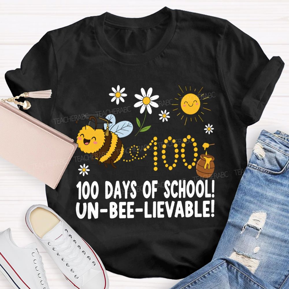 100 Days Of School Unbelievable Bees And Honey T-shirt