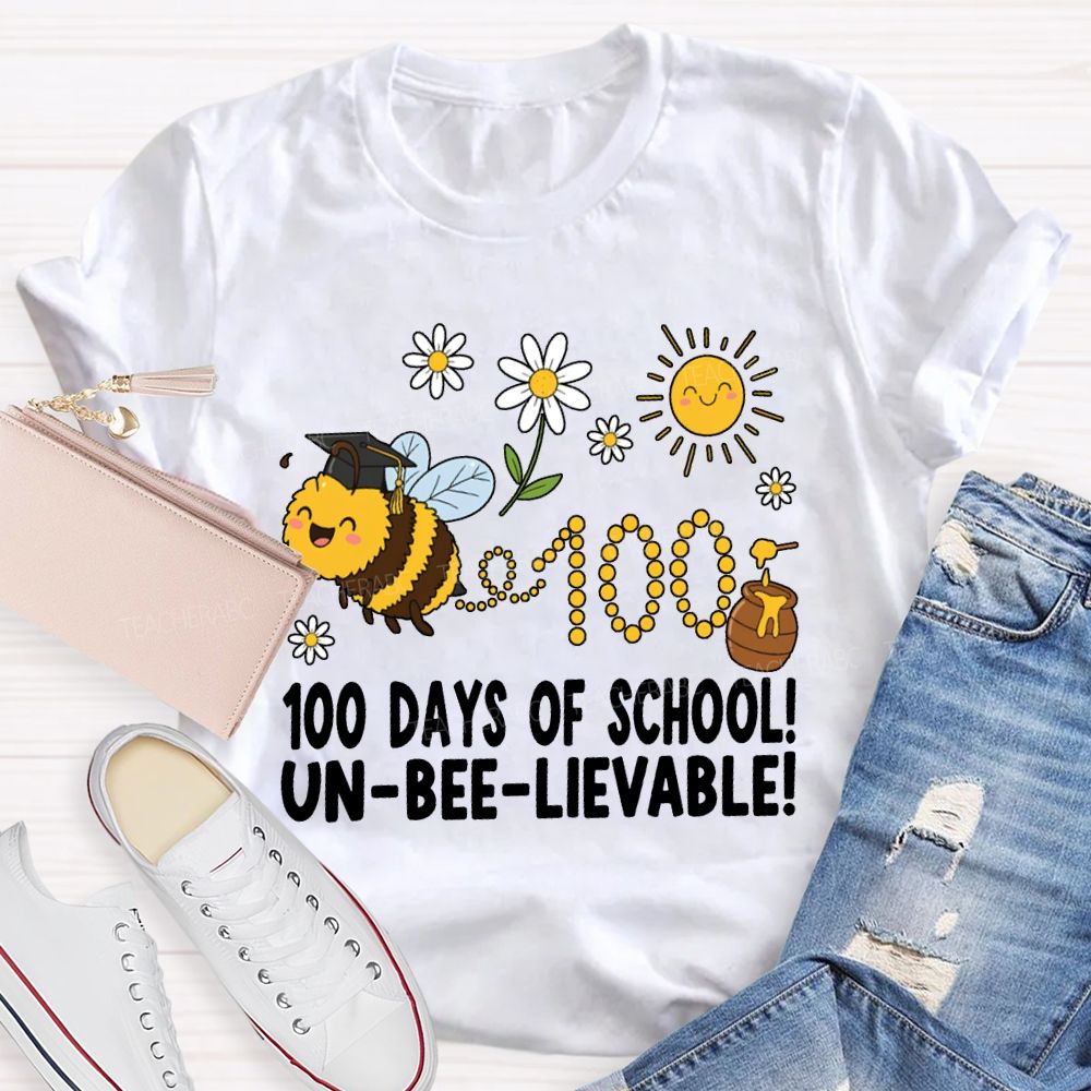 100 Days Of School Unbelievable Bees And Honey T-shirt