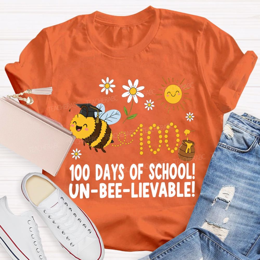 100 Days Of School Unbelievable Bees And Honey T-shirt