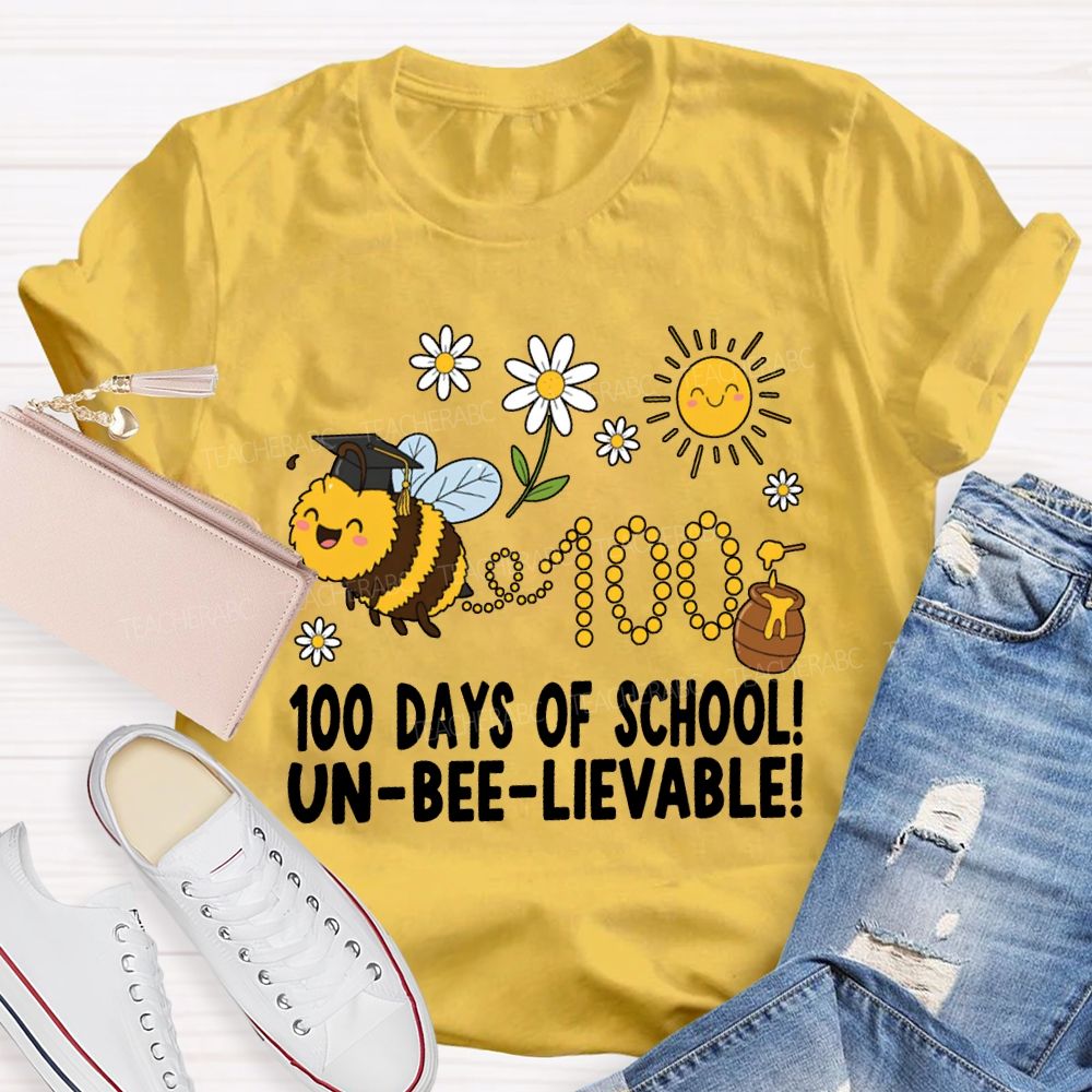 100 Days Of School Unbelievable Bees And Honey T-shirt