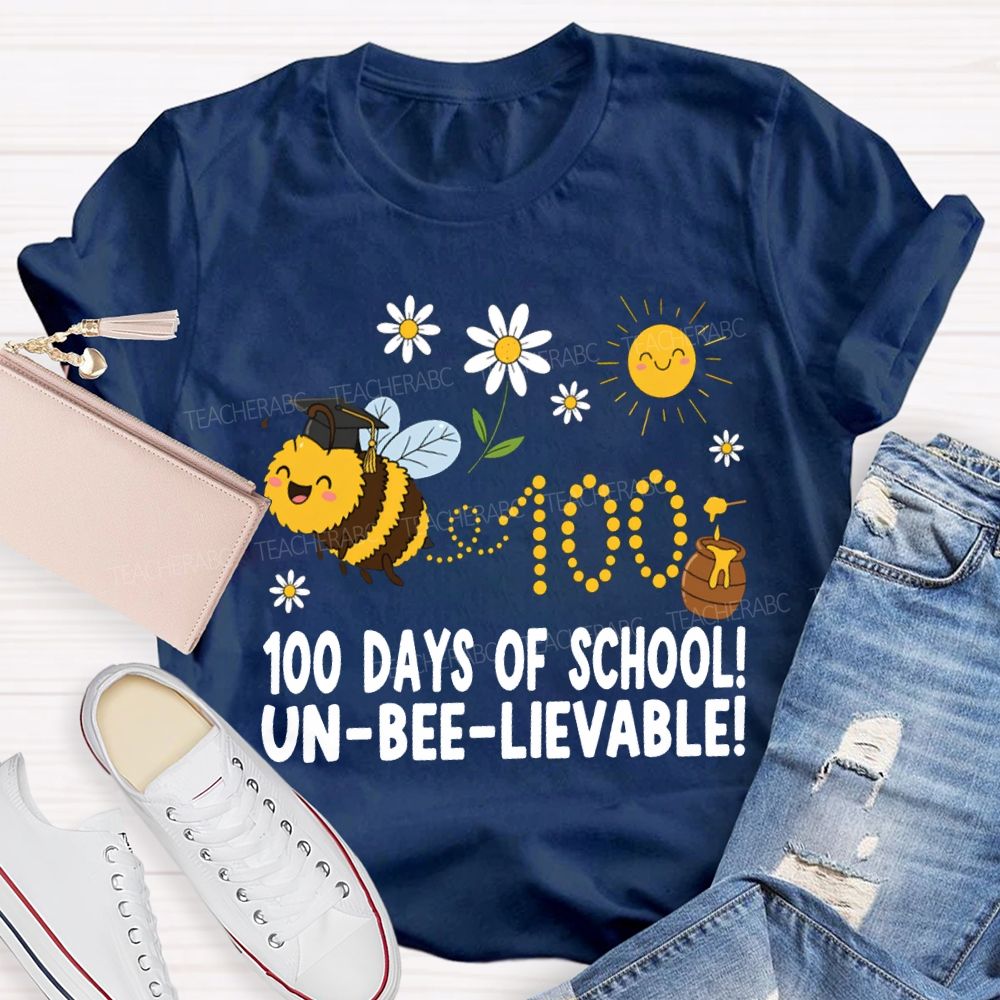 100 Days Of School Unbelievable Bees And Honey T-shirt