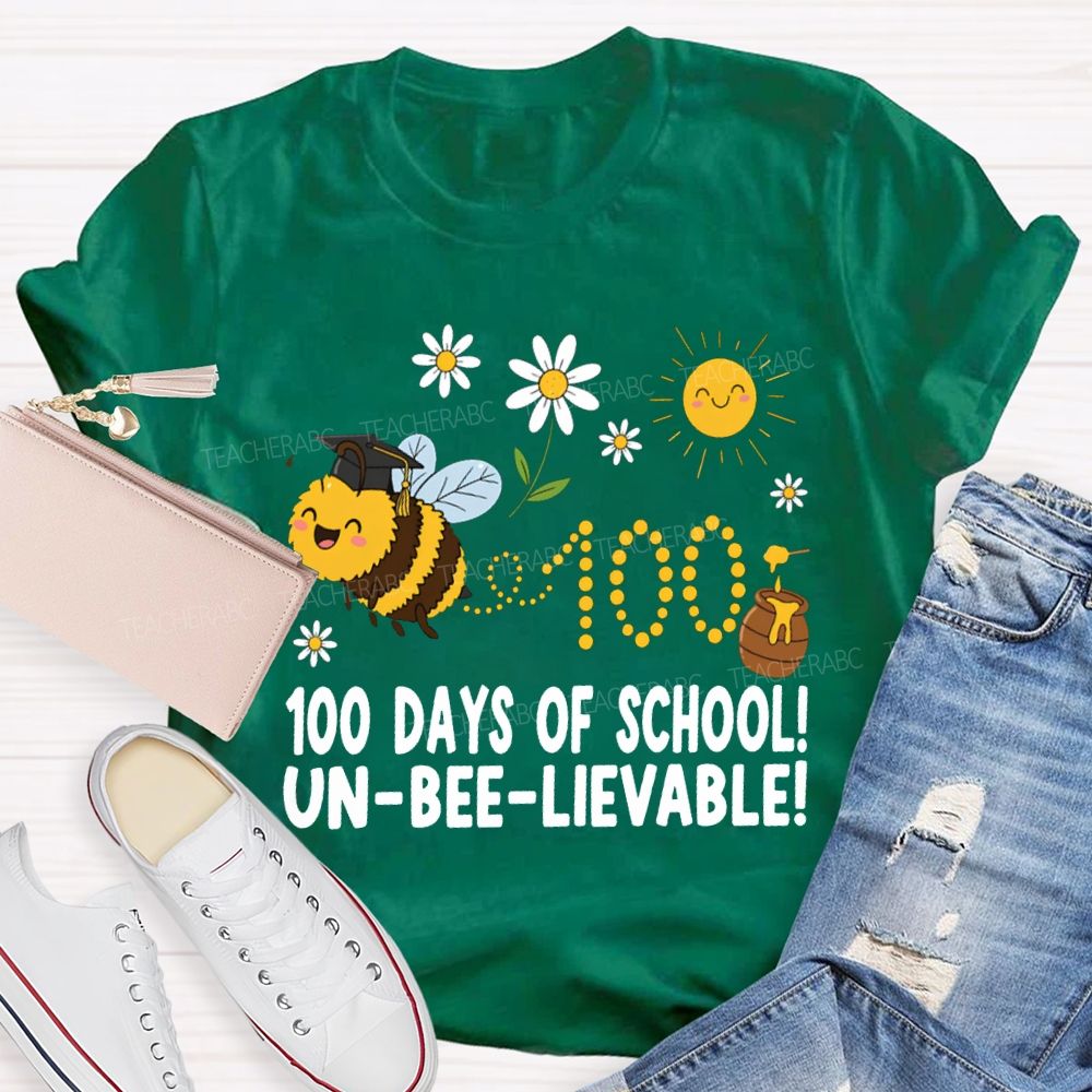 100 Days Of School Unbelievable Bees And Honey T-shirt