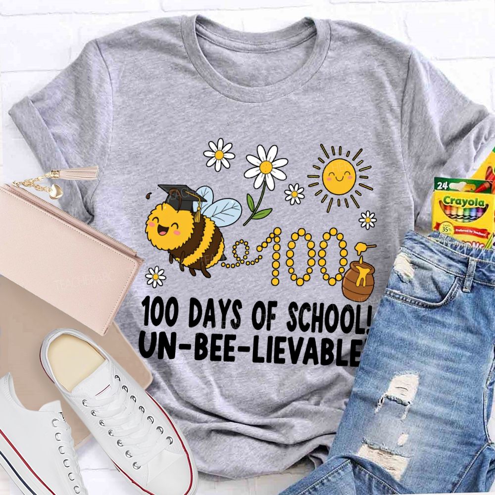 100 Days Of School Unbelievable Bees And Honey T-shirt