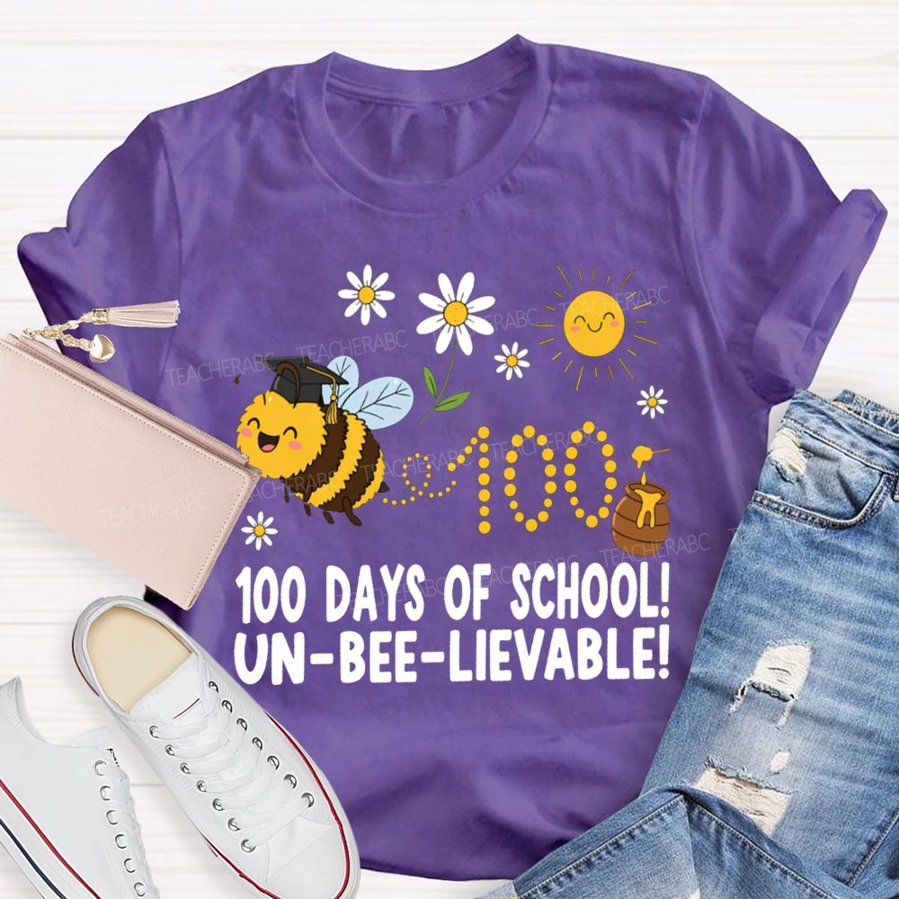 100 Days Of School Unbelievable Bees And Honey T-shirt