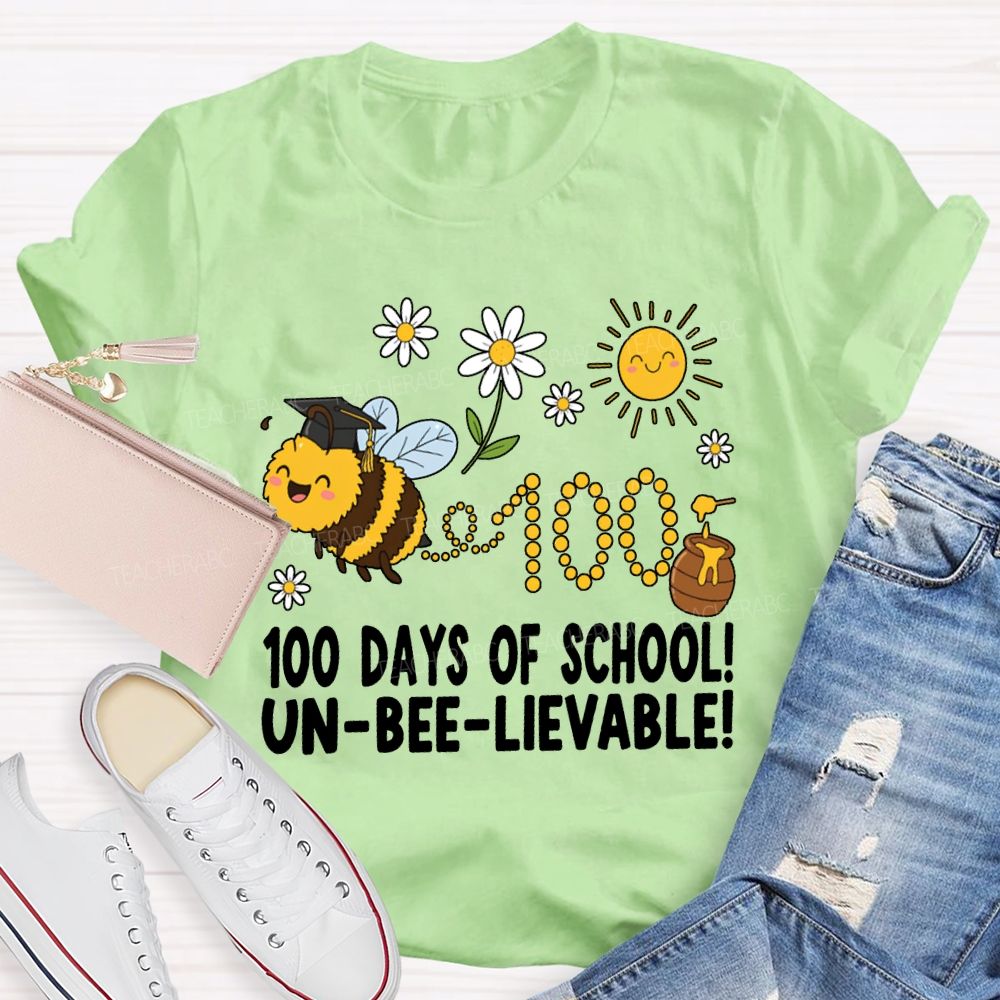 100 Days Of School Unbelievable Bees And Honey T-shirt