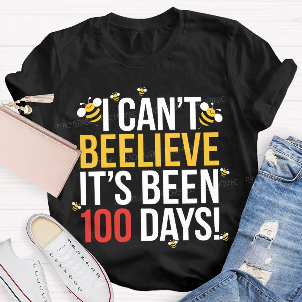 I Can'T Believe It'S Been 100 Days Little Bee Print T-shirt