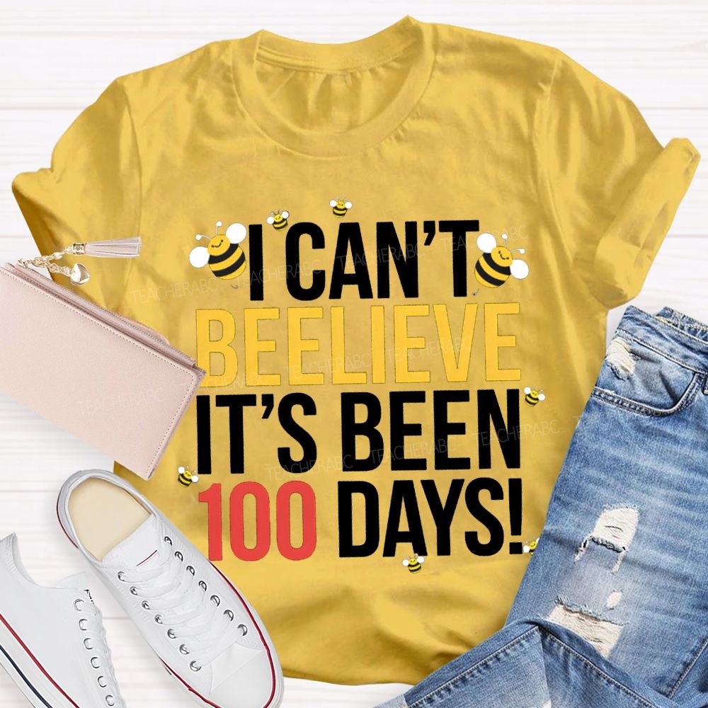 I Can'T Believe It'S Been 100 Days Little Bee Print T-shirt