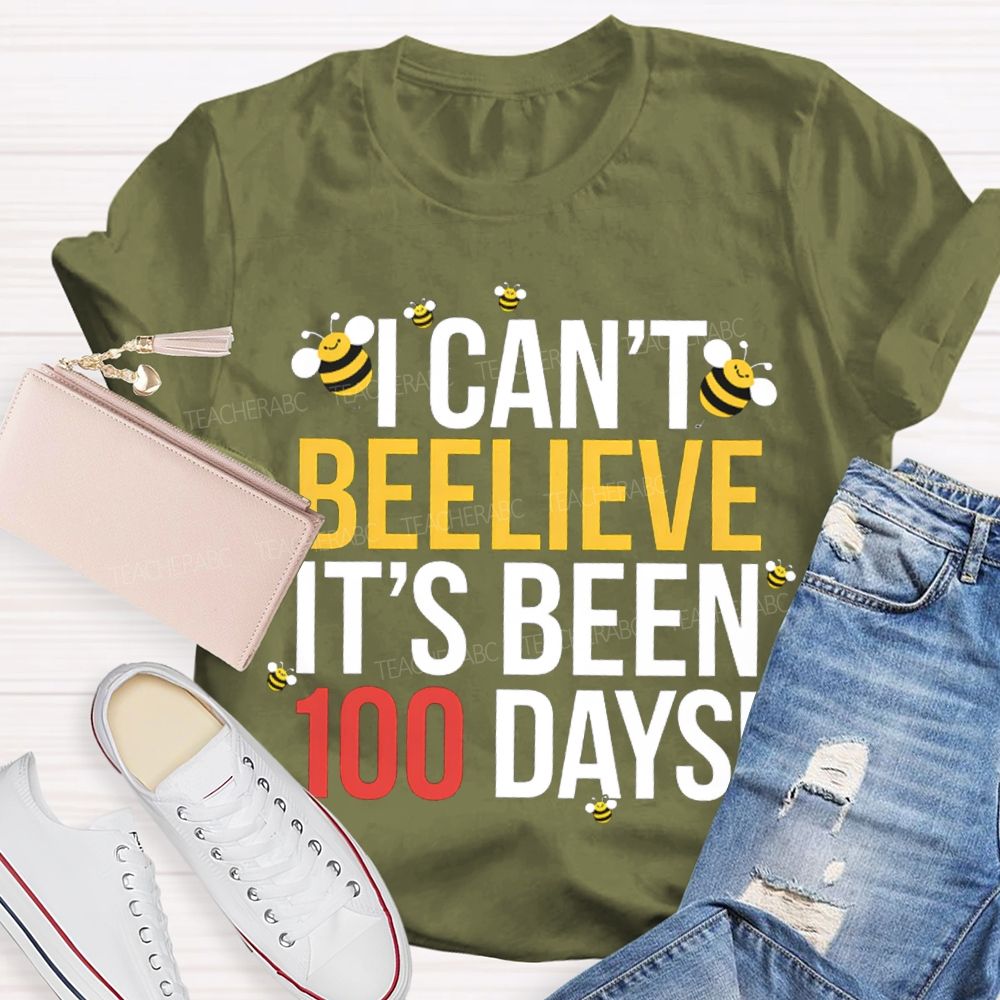 I Can'T Believe It'S Been 100 Days Little Bee Print T-shirt