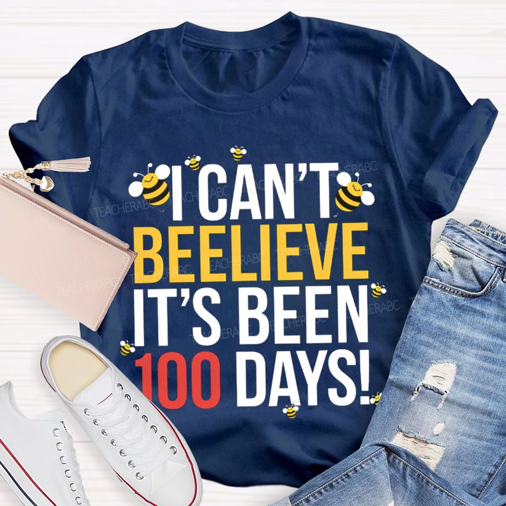 I Can'T Believe It'S Been 100 Days Little Bee Print T-shirt