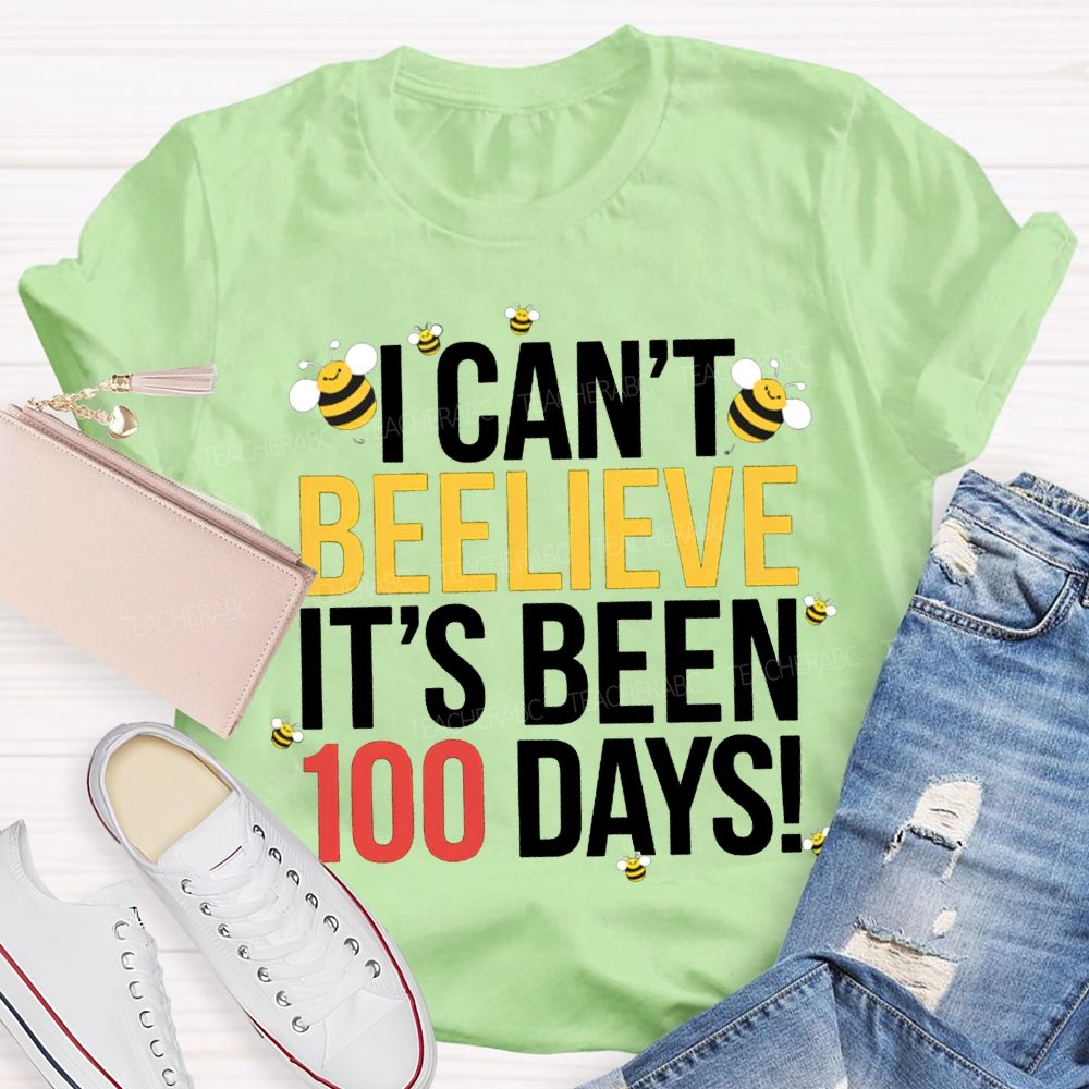 I Can'T Believe It'S Been 100 Days Little Bee Print T-shirt