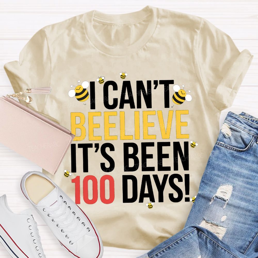 I Can'T Believe It'S Been 100 Days Little Bee Print T-shirt