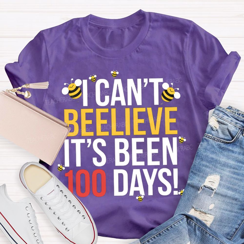 I Can'T Believe It'S Been 100 Days Little Bee Print T-shirt