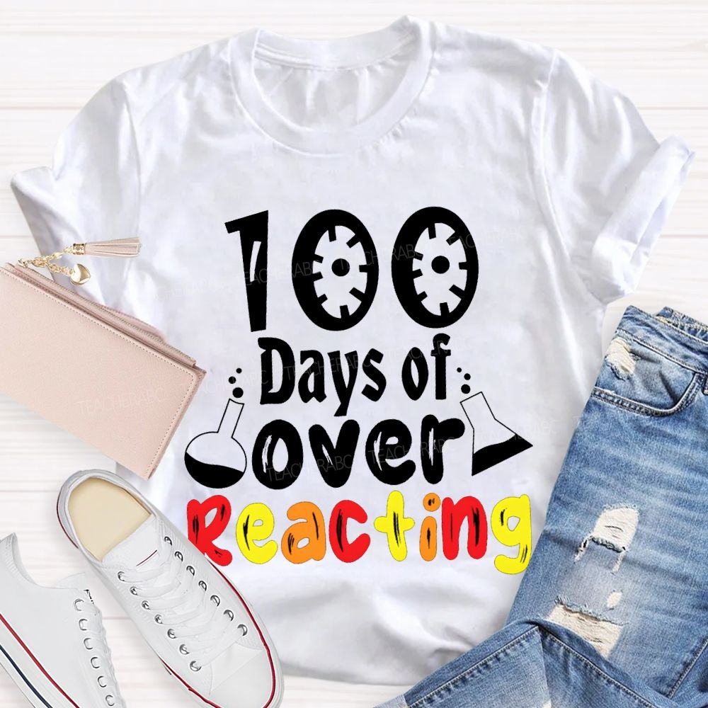100 Days Of Overeating Colored Fonts T-shirt