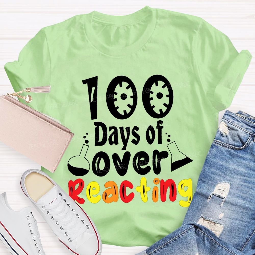 100 Days Of Overeating Colored Fonts T-shirt