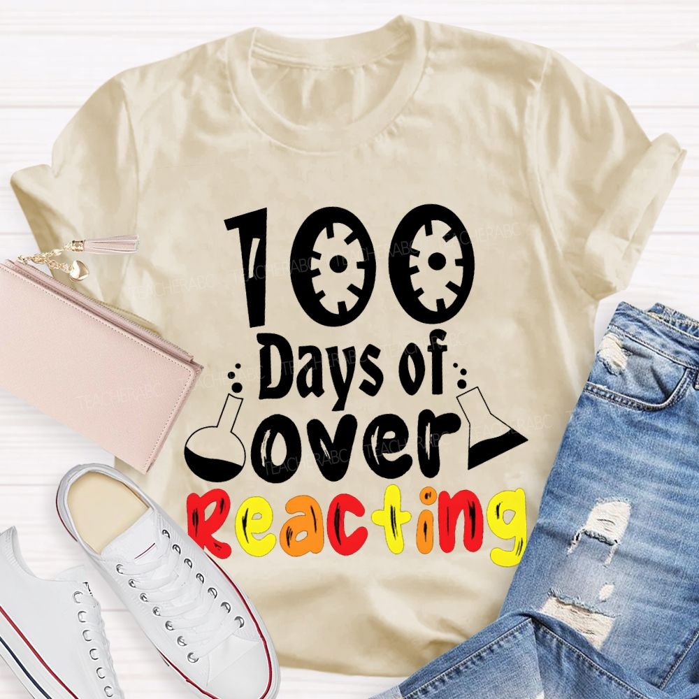 100 Days Of Overeating Colored Fonts T-shirt