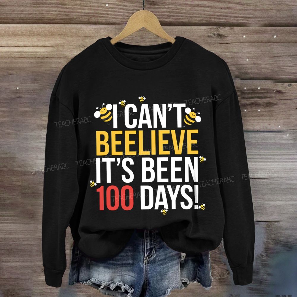 I Can'T Believe It'S Been 100 Days Little Bee Print Sweatshirt