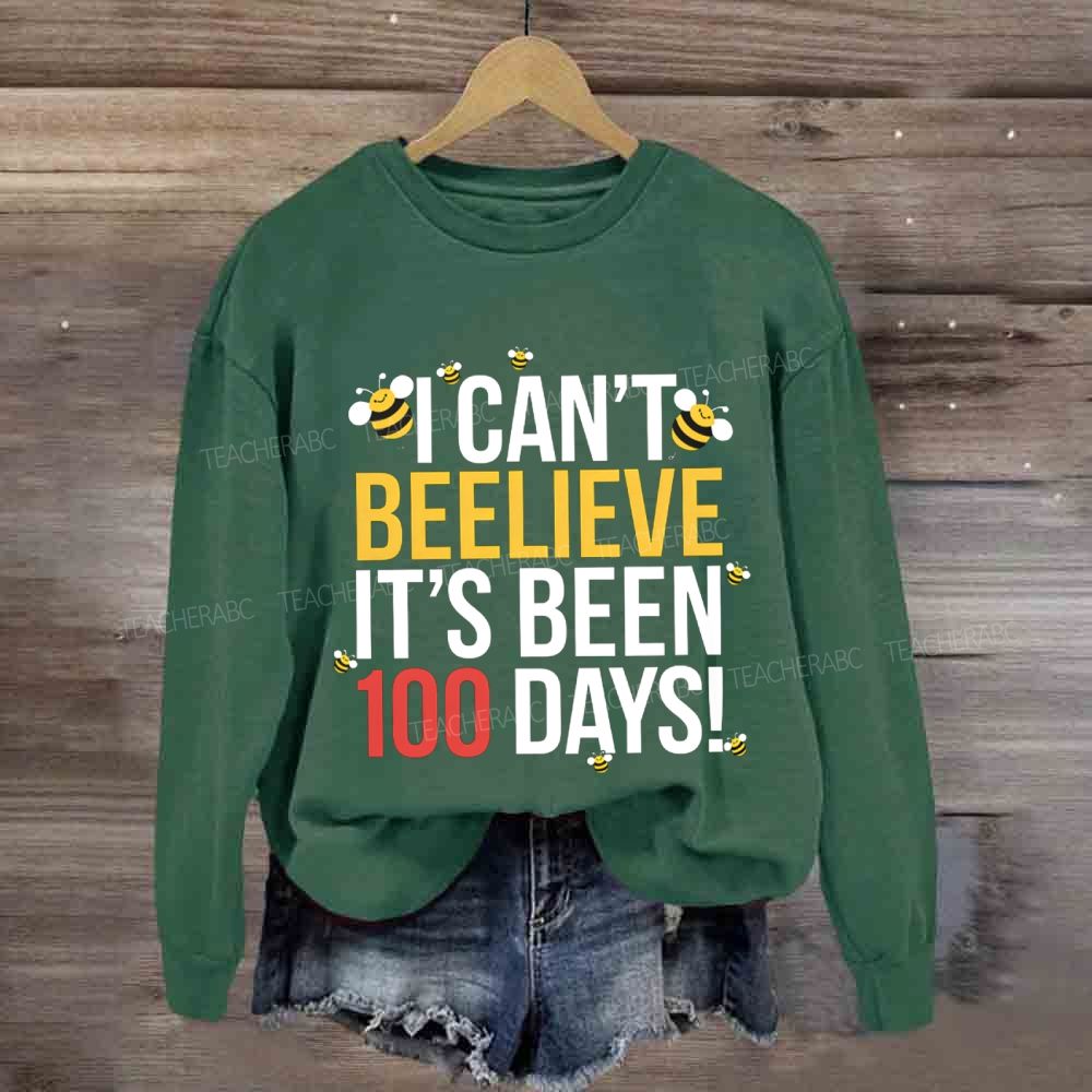 I Can'T Believe It'S Been 100 Days Little Bee Print Sweatshirt