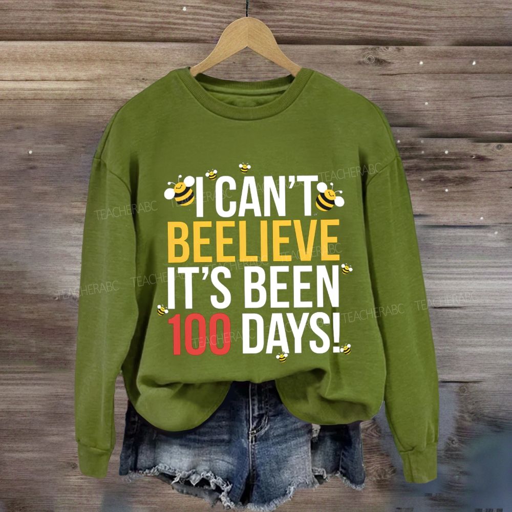I Can'T Believe It'S Been 100 Days Little Bee Print Sweatshirt