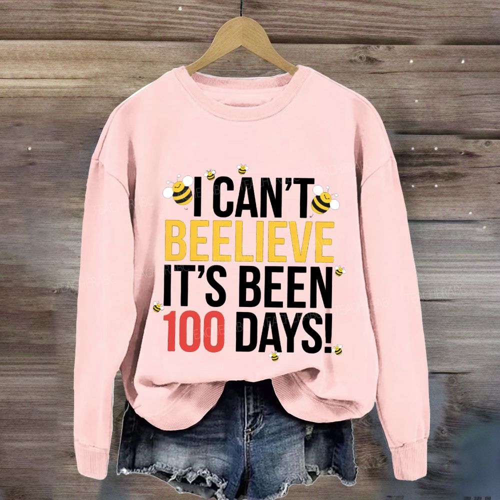 I Can'T Believe It'S Been 100 Days Little Bee Print Sweatshirt