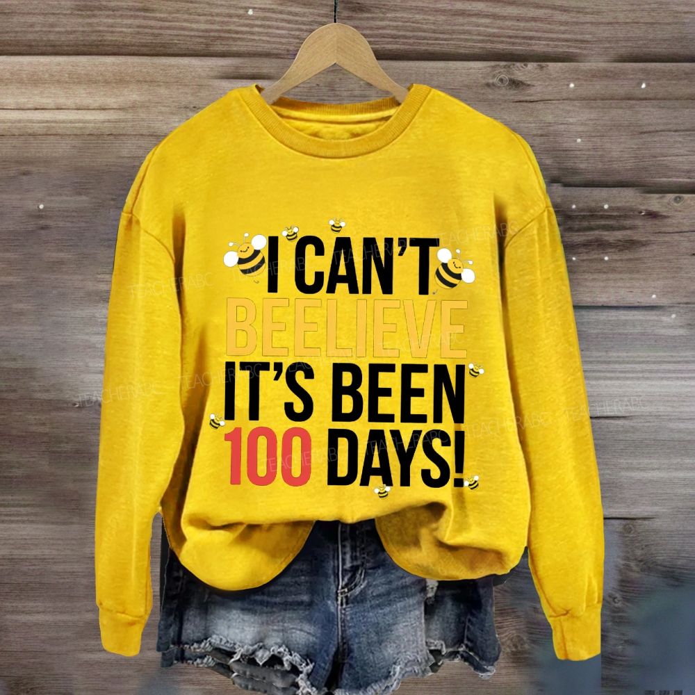 I Can'T Believe It'S Been 100 Days Little Bee Print Sweatshirt