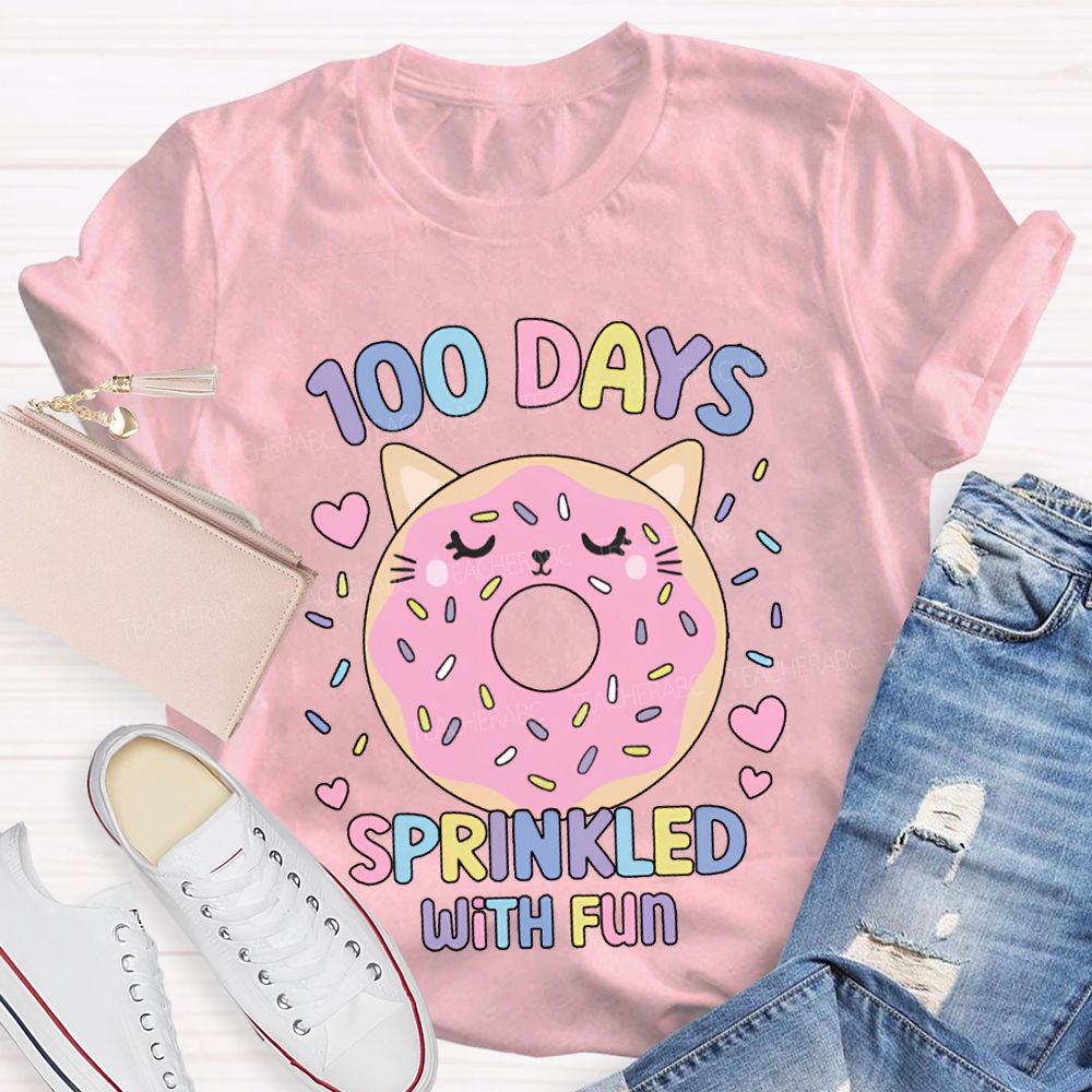 100 Days Sprinkled With Fun Pink Donuts T-Shirt