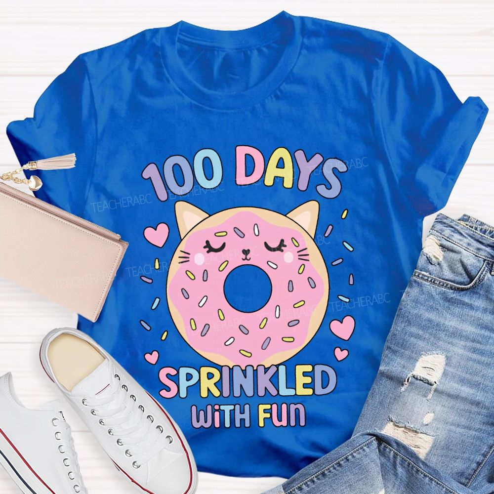 100 Days Sprinkled With Fun Pink Donuts T-Shirt