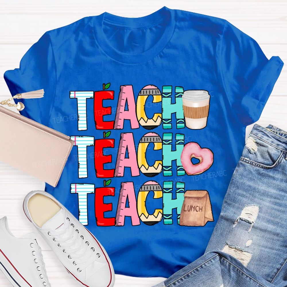 Teach Coffee And Heart-Shaped Donuts T-shirt