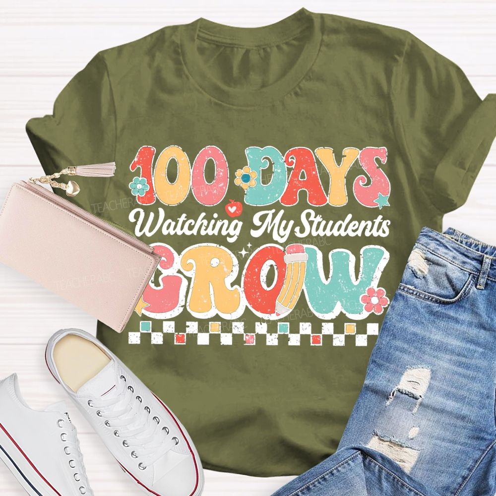 100 Days Grow Watching My Student T-shirt