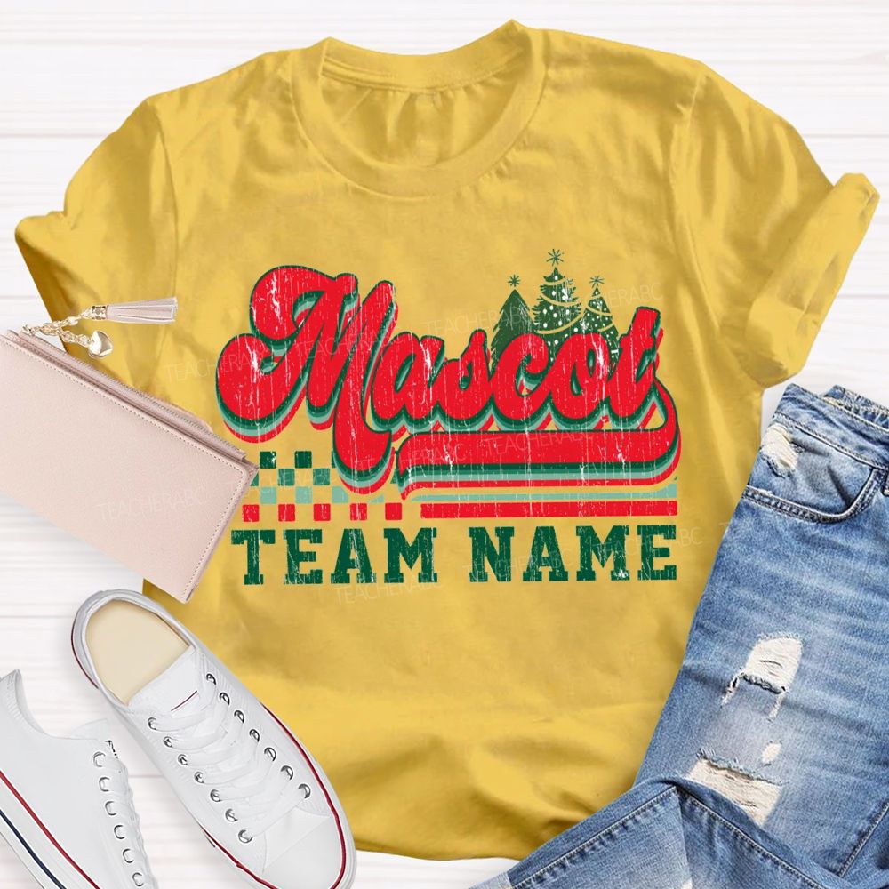 Personalized Mascot And Team Name Christmas Trees And Merry Christmas T-shirt