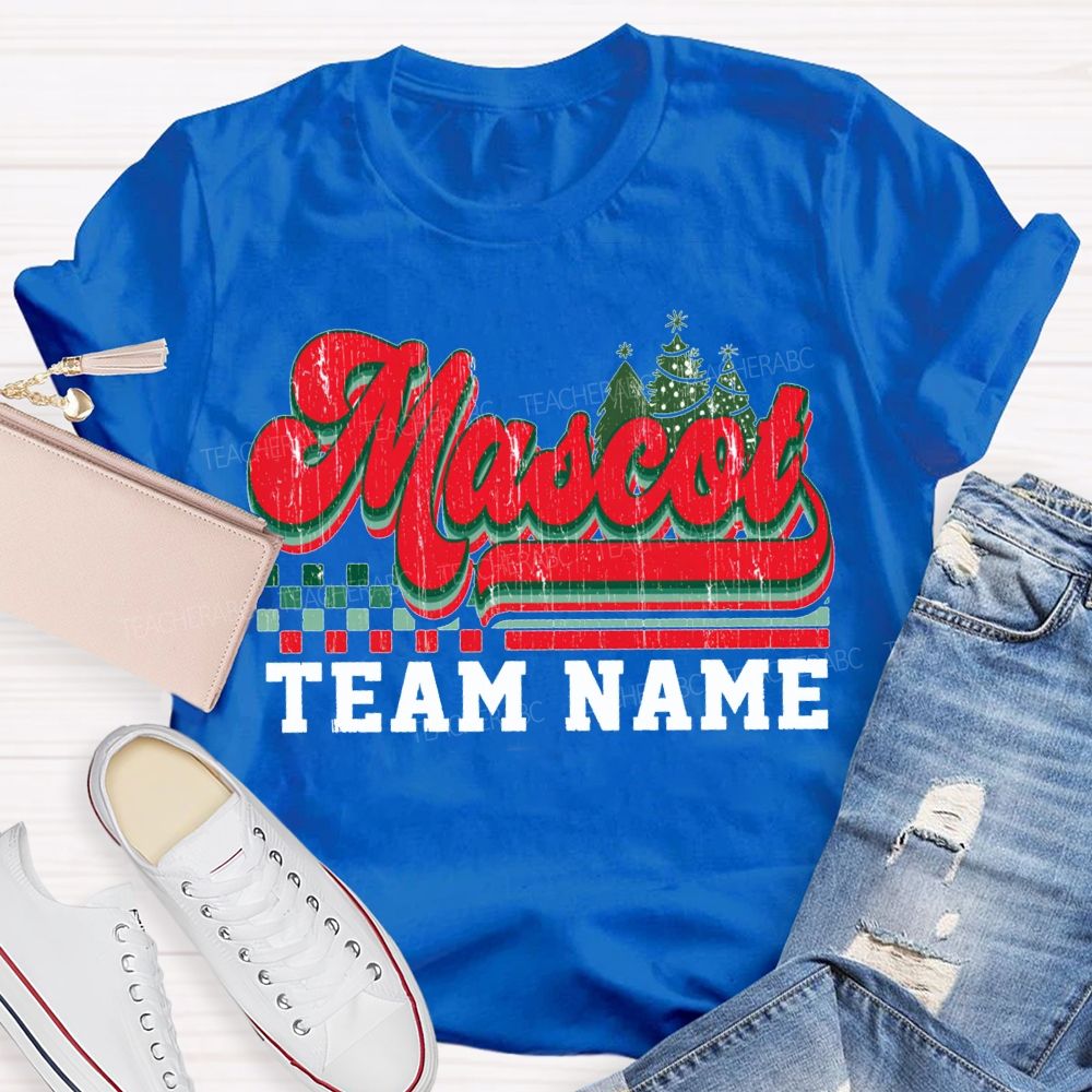 Personalized Mascot And Team Name Christmas Trees And Merry Christmas T-shirt