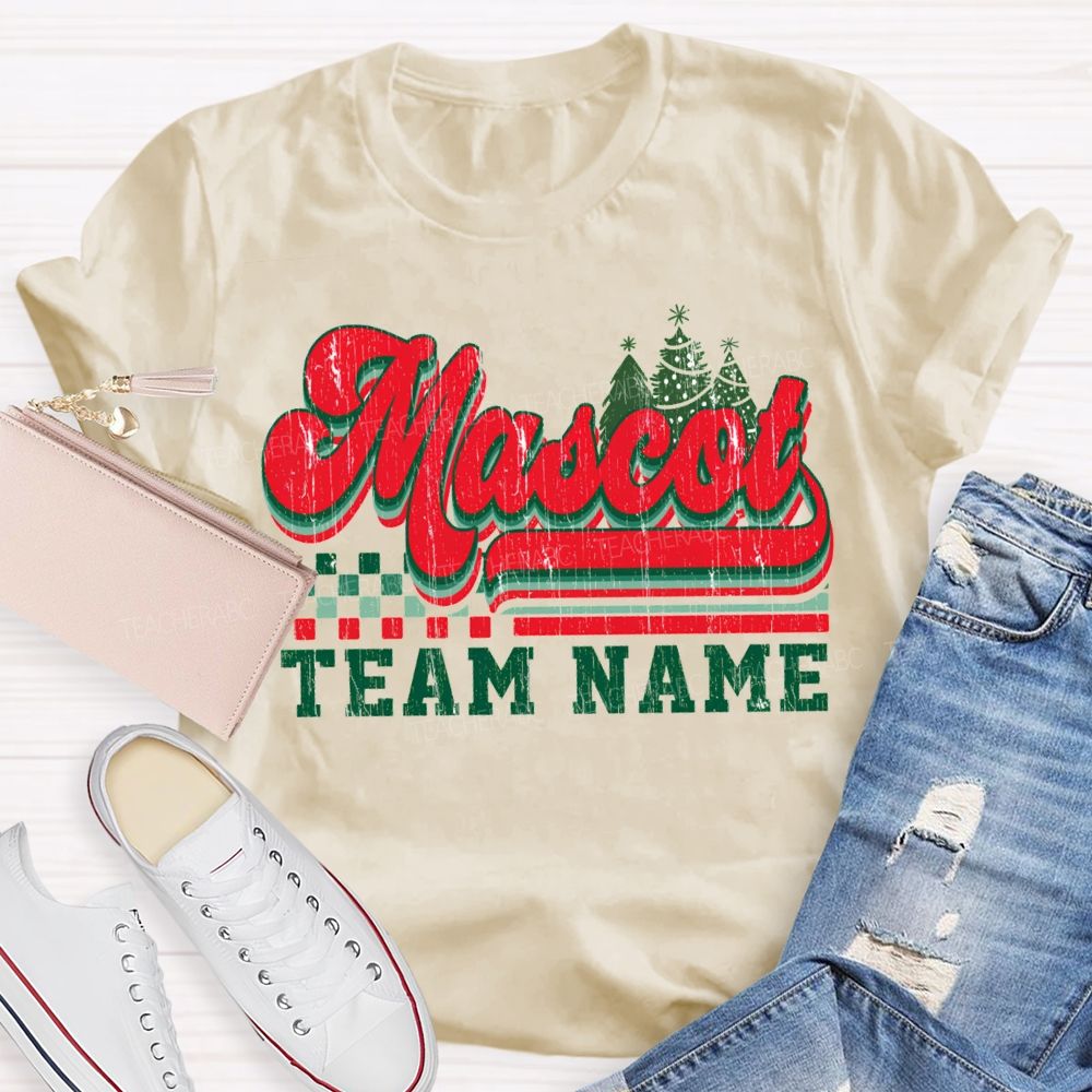 Personalized Mascot And Team Name Christmas Trees And Merry Christmas T-shirt