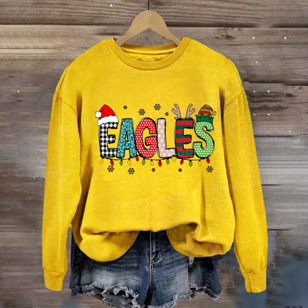 Personalized School Mascot Christmas Printed Sweatshirt