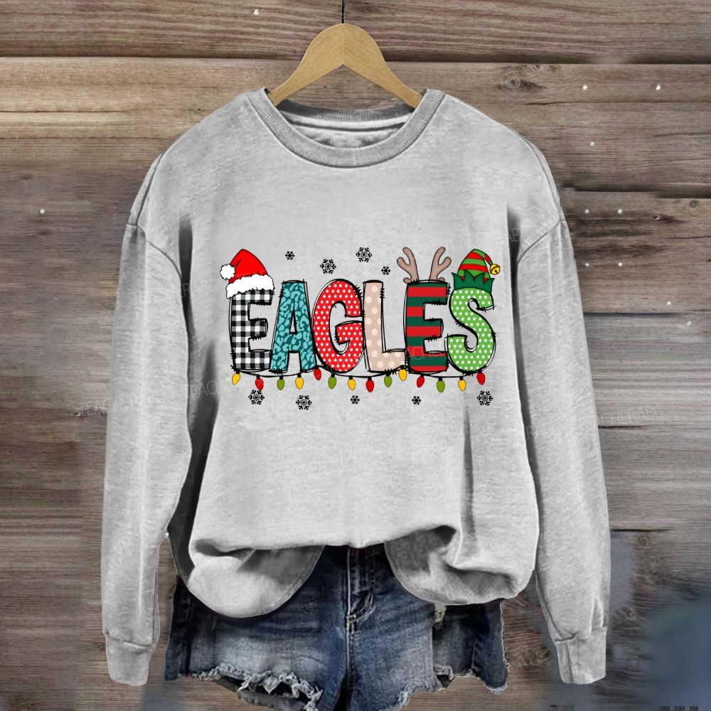 Personalized School Mascot Christmas Printed Sweatshirt