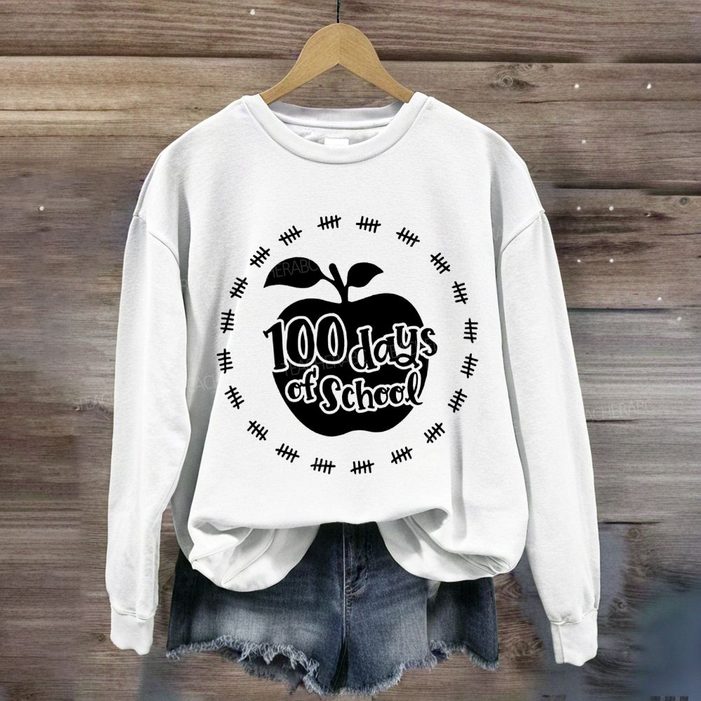100 Days Of School Circle Apple Sweatshirt