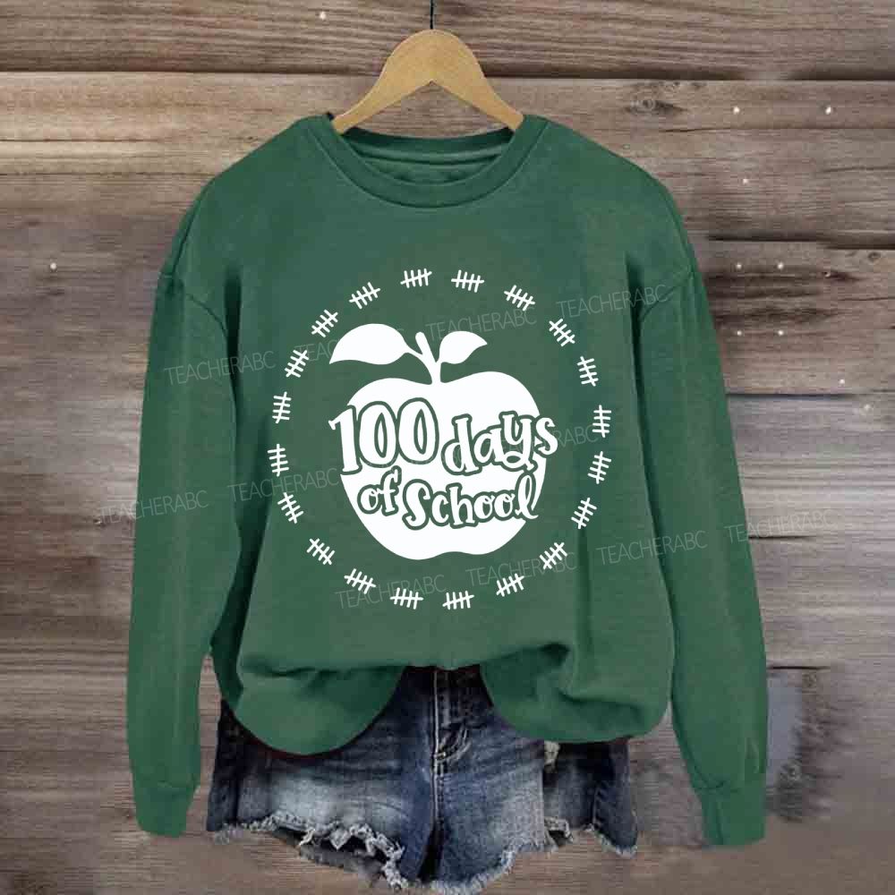100 Days Of School Circle Apple Sweatshirt