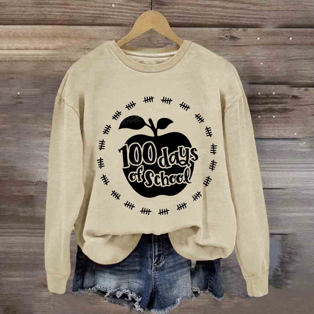 100 Days Of School Circle Apple Sweatshirt