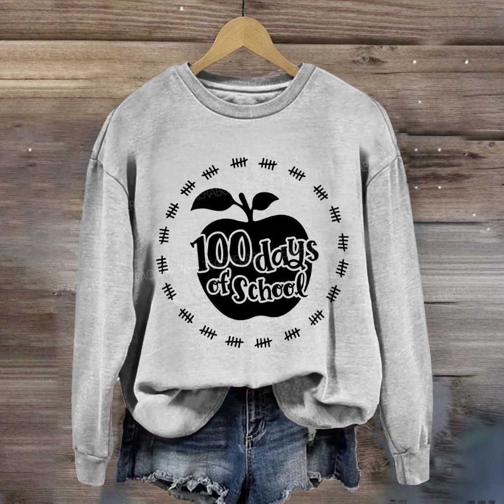 100 Days Of School Circle Apple Sweatshirt