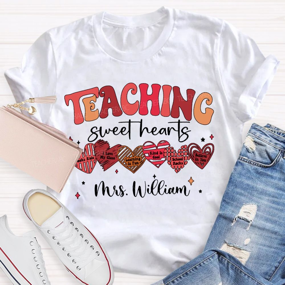 Personalized Name Teaching Sweet Hearts T-shirt