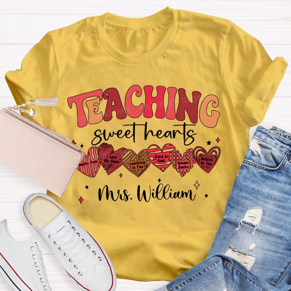 Personalized Name Teaching Sweet Hearts T-shirt