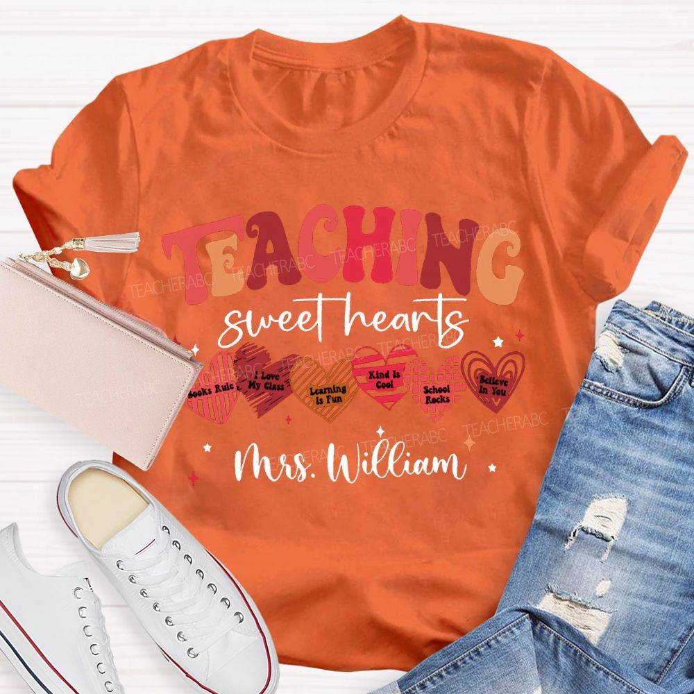 Personalized Name Teaching Sweet Hearts T-shirt