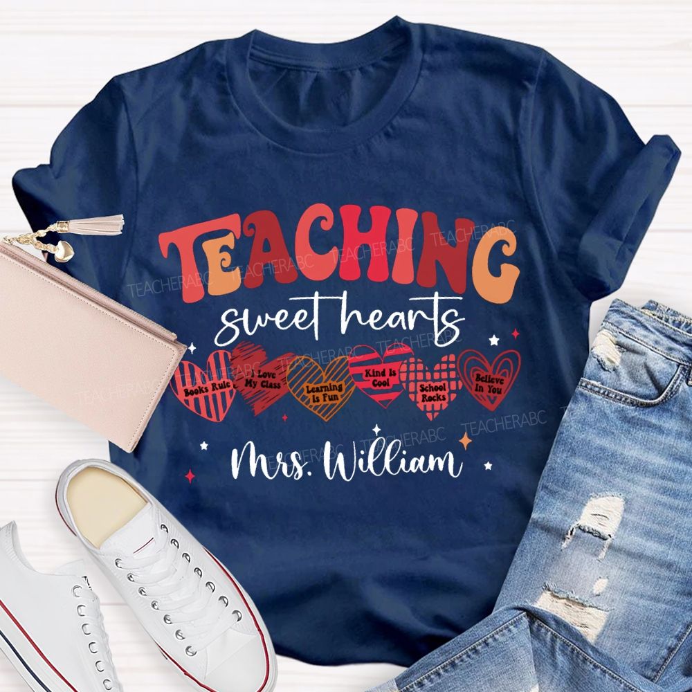 Personalized Name Teaching Sweet Hearts T-shirt