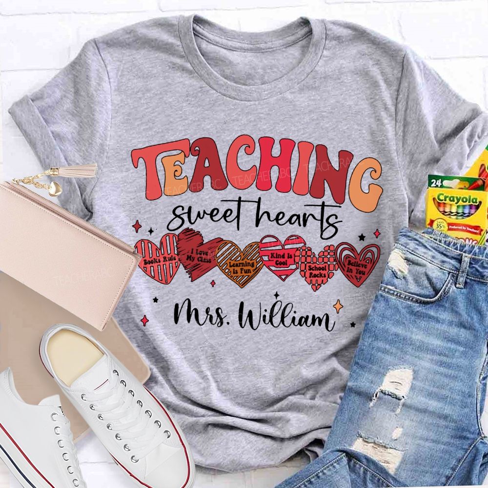 Personalized Name Teaching Sweet Hearts T-shirt