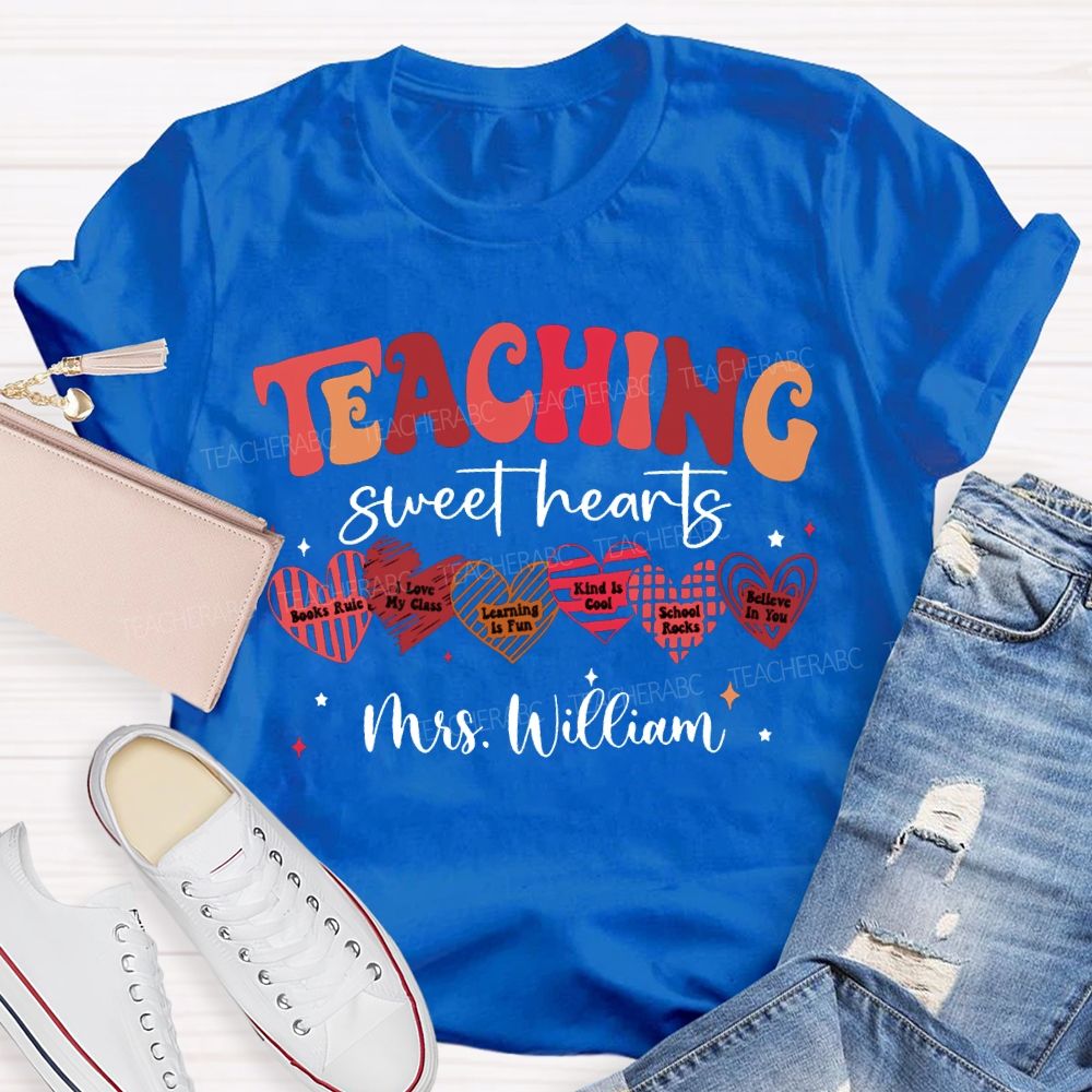 Personalized Name Teaching Sweet Hearts T-shirt